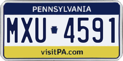 PA license plate MXU4591