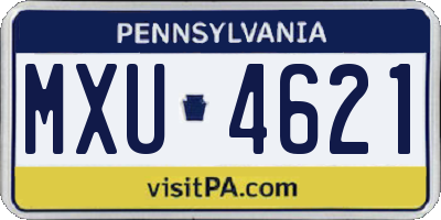 PA license plate MXU4621