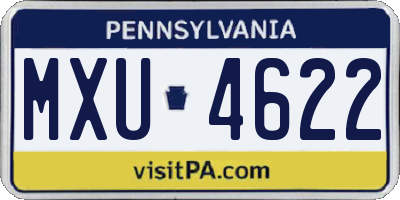 PA license plate MXU4622