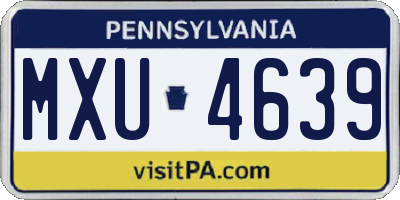 PA license plate MXU4639