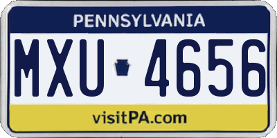 PA license plate MXU4656