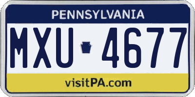PA license plate MXU4677