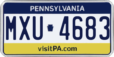 PA license plate MXU4683
