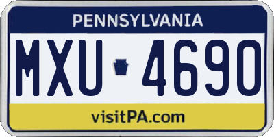 PA license plate MXU4690