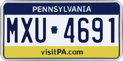 PA license plate MXU4691