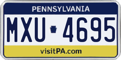 PA license plate MXU4695