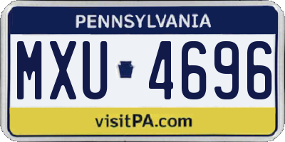 PA license plate MXU4696