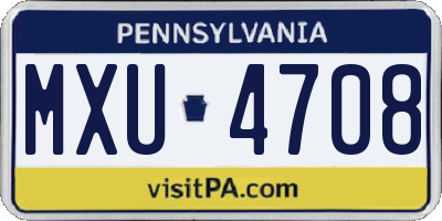 PA license plate MXU4708