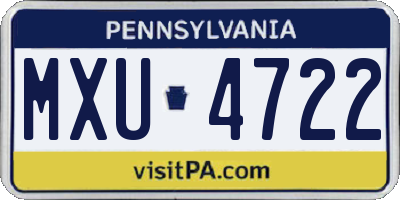 PA license plate MXU4722