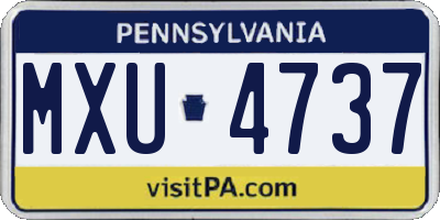 PA license plate MXU4737