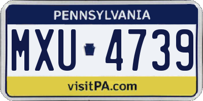 PA license plate MXU4739