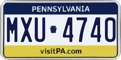 PA license plate MXU4740