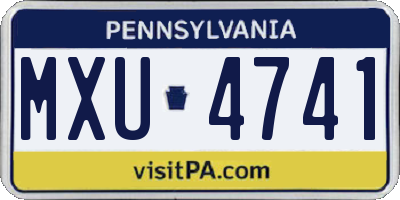 PA license plate MXU4741