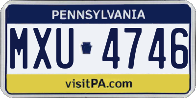 PA license plate MXU4746