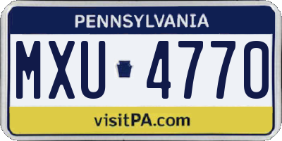 PA license plate MXU4770