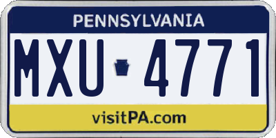 PA license plate MXU4771