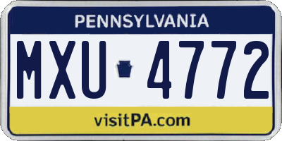 PA license plate MXU4772