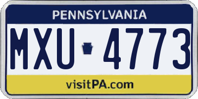 PA license plate MXU4773