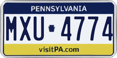 PA license plate MXU4774