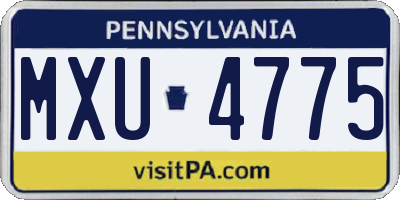 PA license plate MXU4775