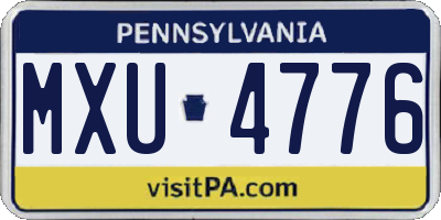 PA license plate MXU4776