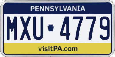 PA license plate MXU4779