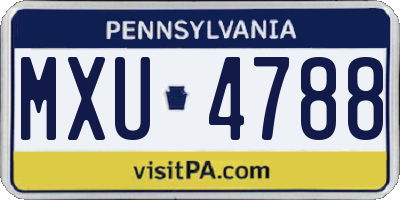 PA license plate MXU4788