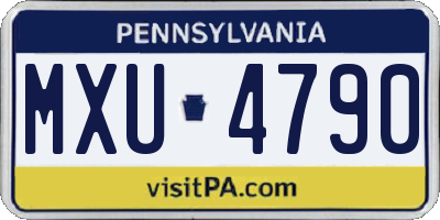 PA license plate MXU4790