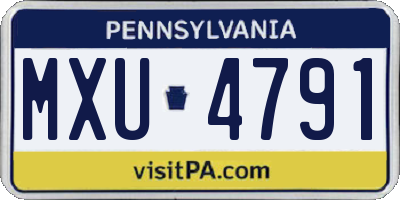PA license plate MXU4791