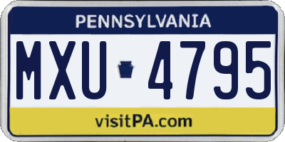 PA license plate MXU4795