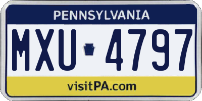 PA license plate MXU4797