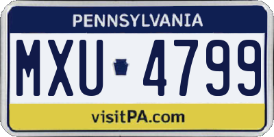 PA license plate MXU4799