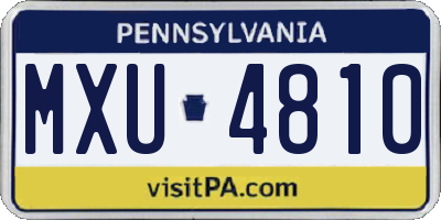 PA license plate MXU4810