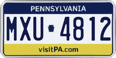 PA license plate MXU4812