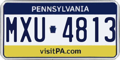 PA license plate MXU4813