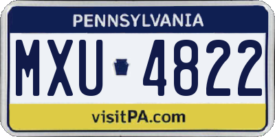 PA license plate MXU4822