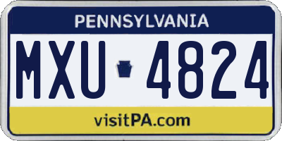 PA license plate MXU4824