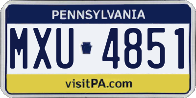 PA license plate MXU4851