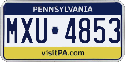 PA license plate MXU4853