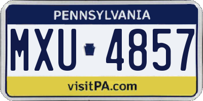 PA license plate MXU4857