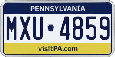 PA license plate MXU4859