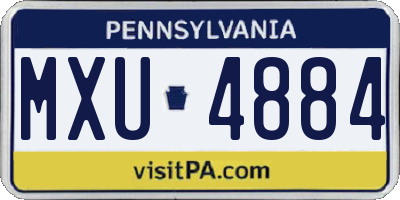 PA license plate MXU4884