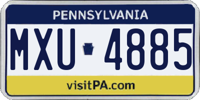 PA license plate MXU4885