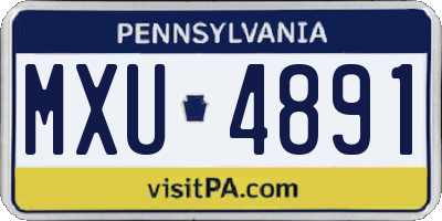 PA license plate MXU4891