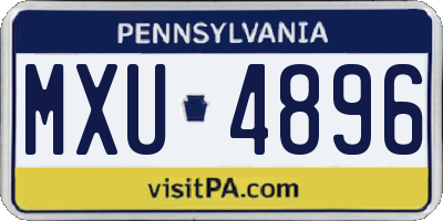 PA license plate MXU4896