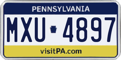 PA license plate MXU4897