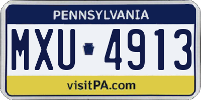 PA license plate MXU4913