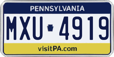 PA license plate MXU4919