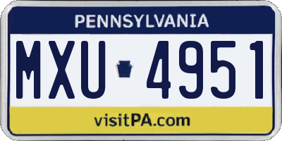 PA license plate MXU4951