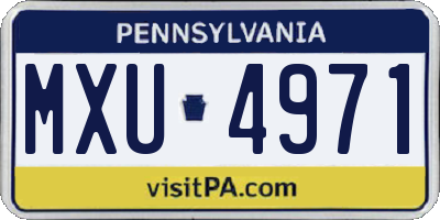 PA license plate MXU4971